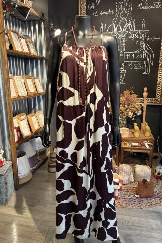 VESTIDO MARRON  TIRANTAS