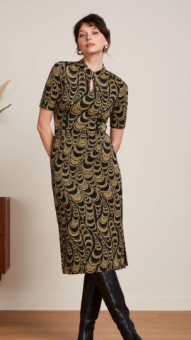 CHINESE MIDI DRESS BOBBIN JACQUARD