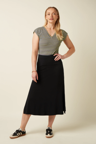 BORDER MIDI SKIRT SILVA