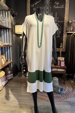 VESTIDO CRUDO Y VERDE