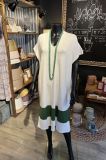 VESTIDO CRUDO Y VERDE