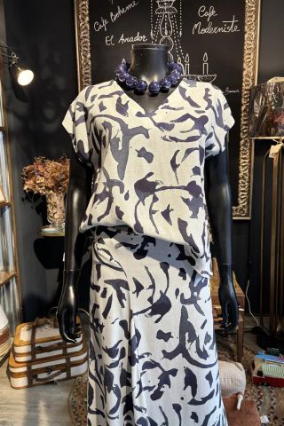 BLUSA ESTAMPADA MARINO