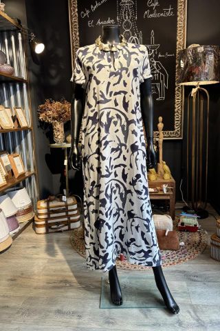 VESTIDO ESTAMPADO MARINO