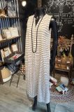 VESTIDO RAYAS BEIG NEGRO