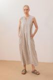 VESTIDO RAYAS BEIG NEGRO
