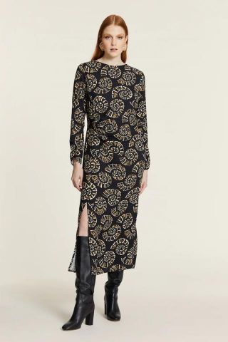 VESTIDO CARACOLAS RECTO CON FRUNCIDO