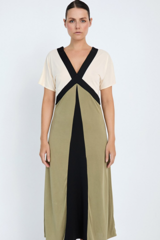 VESTIDO TRICOLOR MODAL